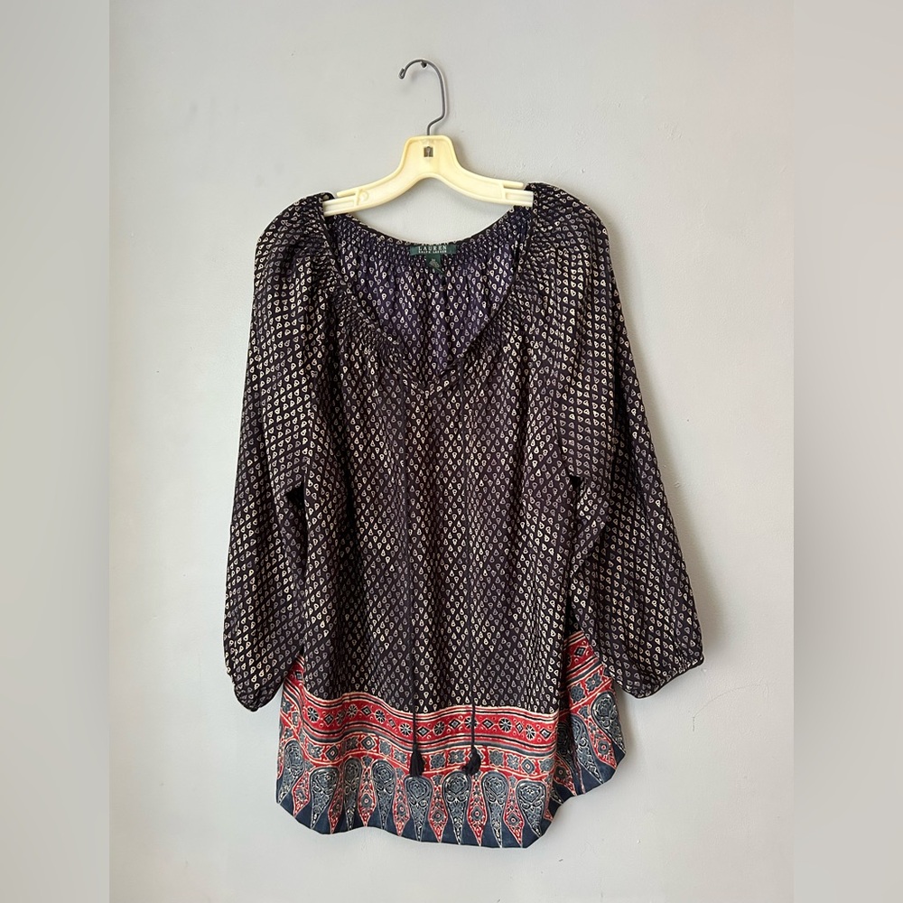 Ralph Lauren keyhole peasant top. Size 2xl. Excellent condition.